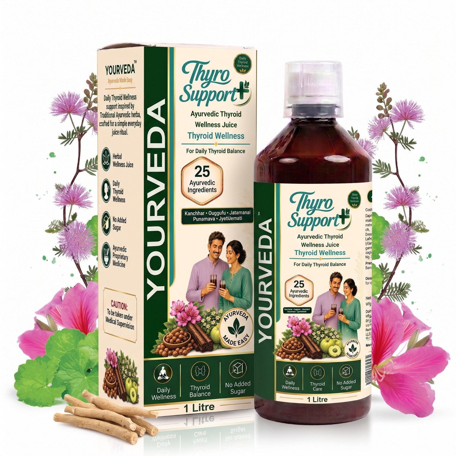 YOURVEDA Thyro Support Plus Ayurvedic Thyroid Wellness Juice – 1 Litre